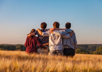young people, nature, group, friends, friendship, together, summer, landscape, field, outdoors, youth, support, gang, teens, friendship day
