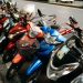 sidewalk, motorcycles, parked motorcycles, vehicles, street, road, thailand, asia, motorbikes