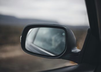 black car side mirror during daytime