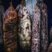 hanging raw meats